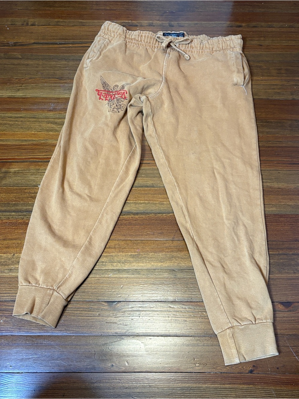 Von Dutch Tan Sweatpants with Red Logo
